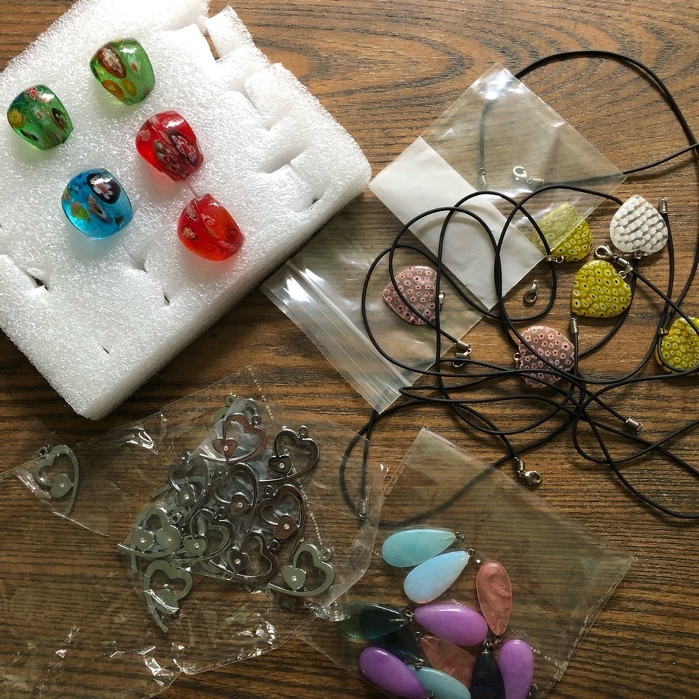 🎄Jewellery lot,  Murano rings, necklaces/pendants
